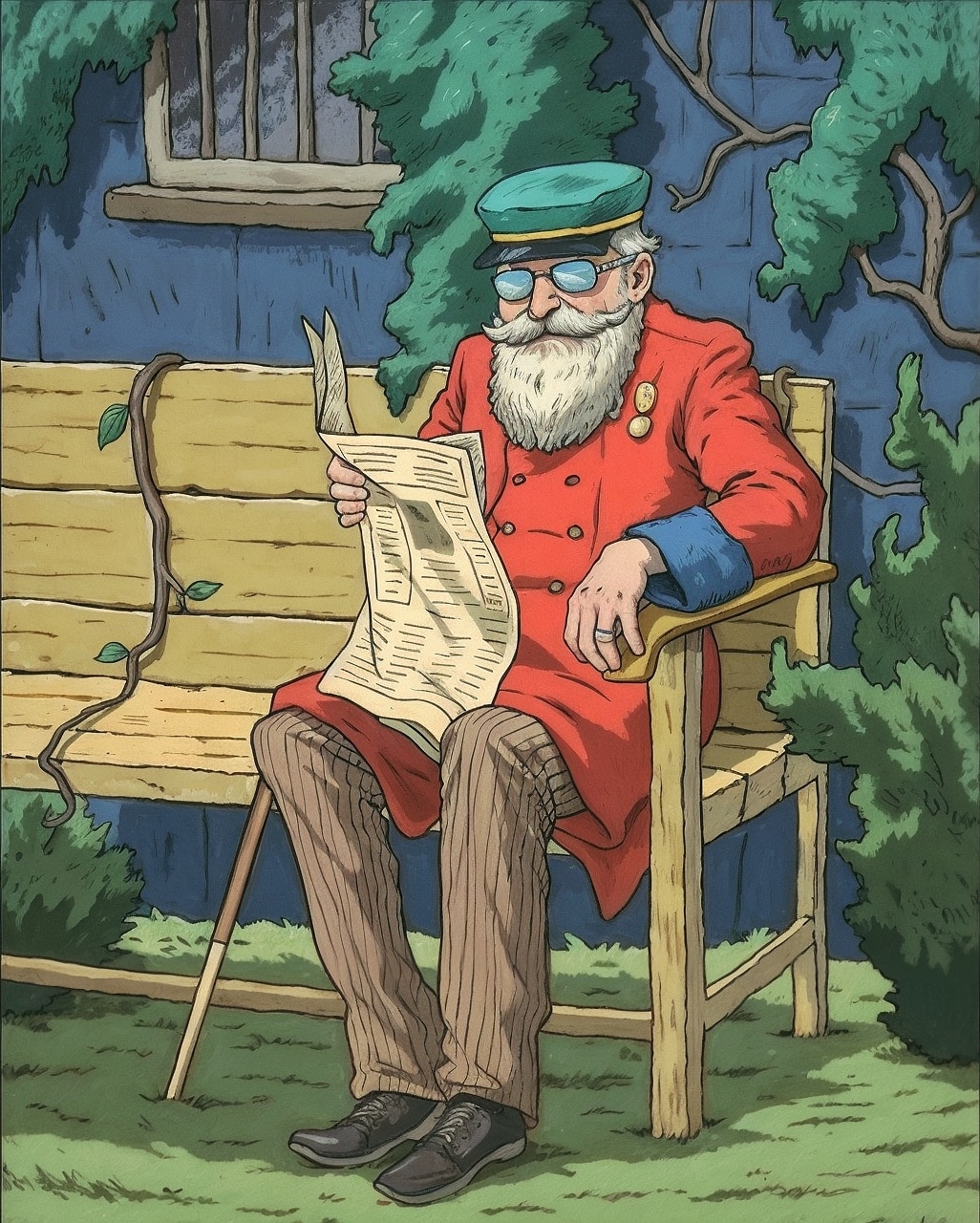 Homme âgé assis sur un banc