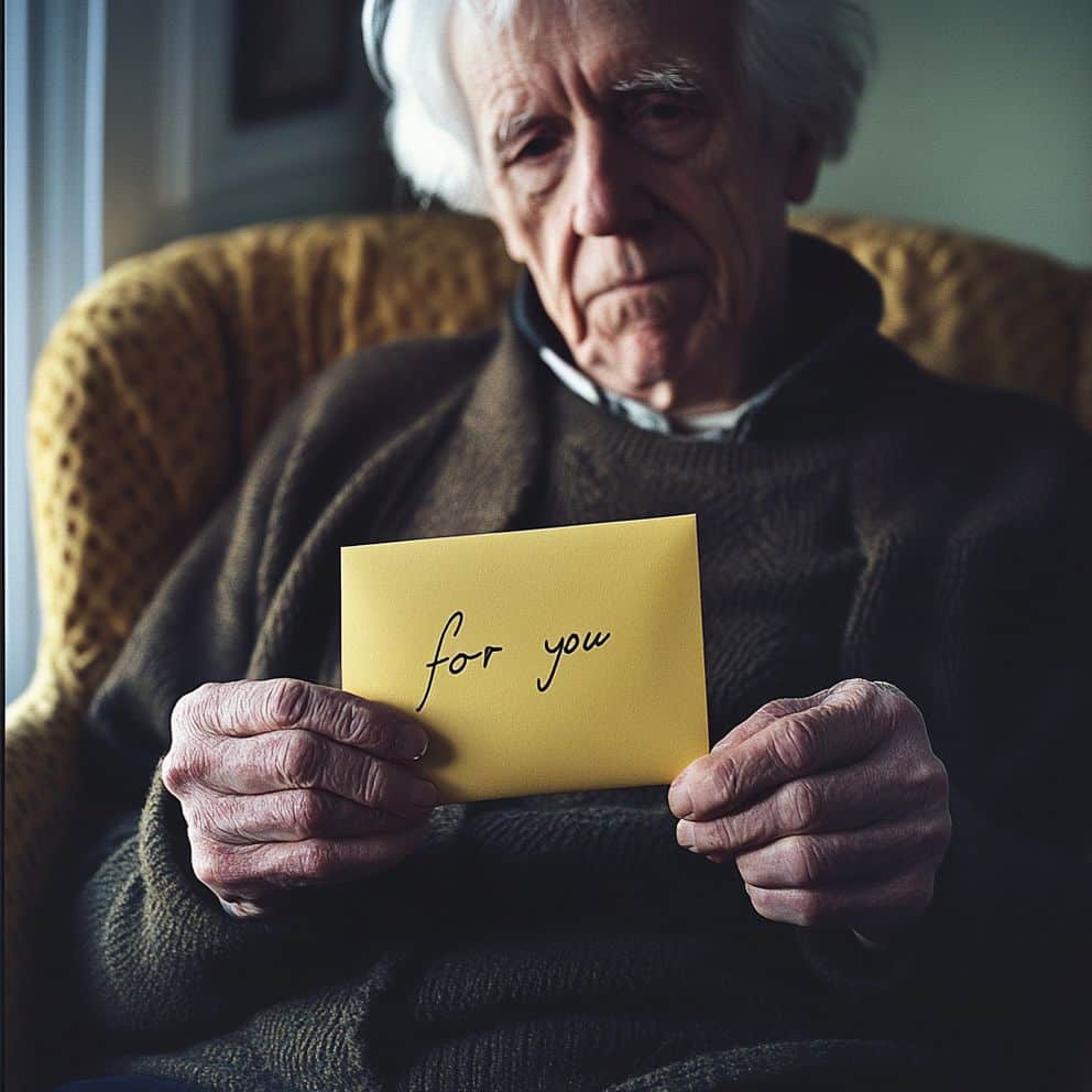 Photo d'une lettre manuscrite posée sur une table