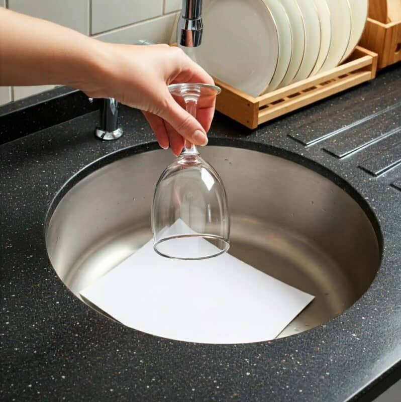 Méthode papier et verre pour évier