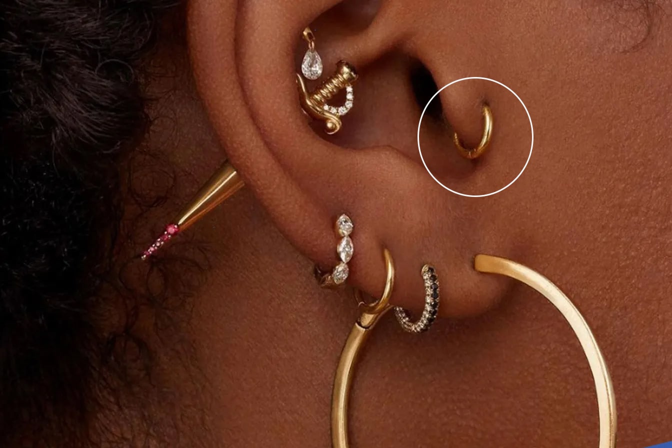 Variations de piercings tragus