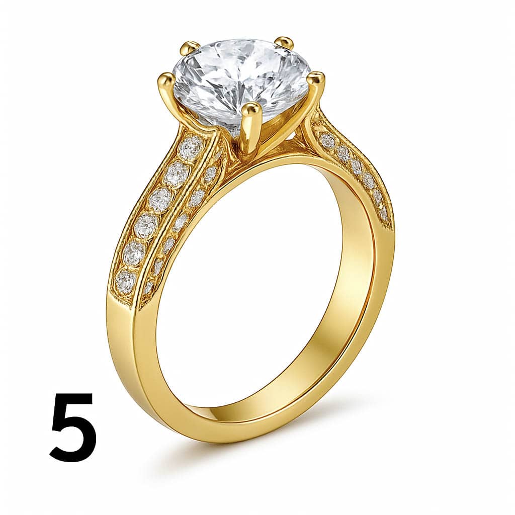 Solitaire en or jaune avec diamant