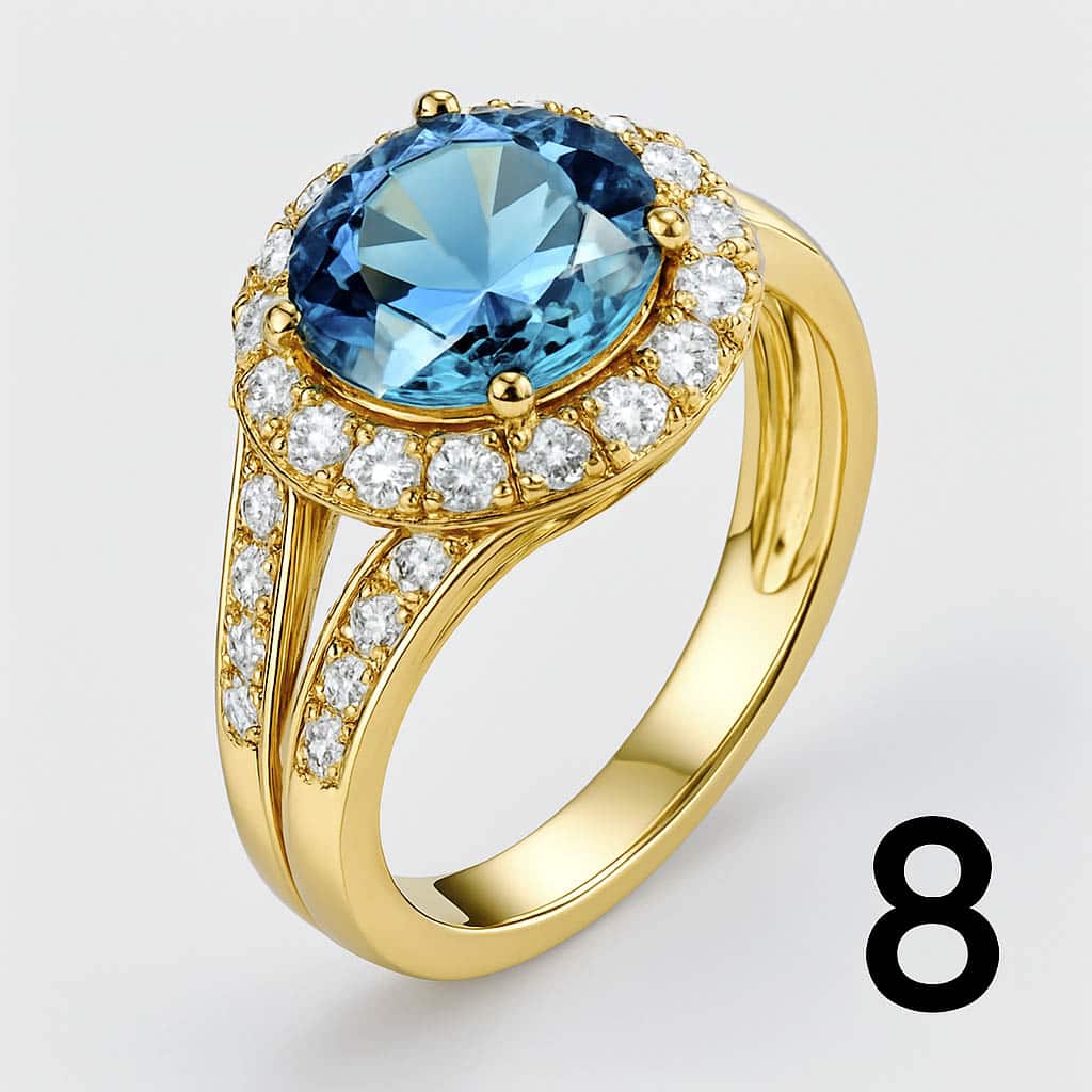 Bague bleue saphir