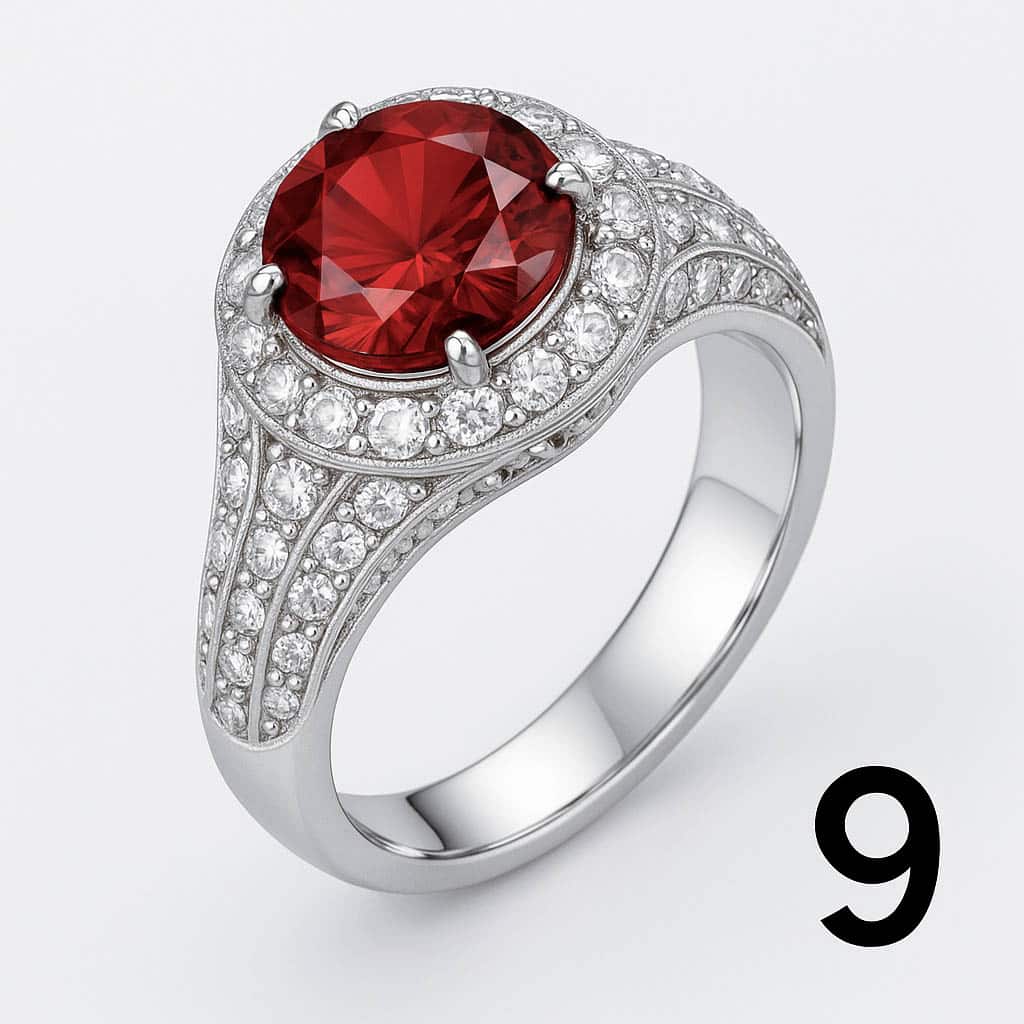 Bague rouge rubis