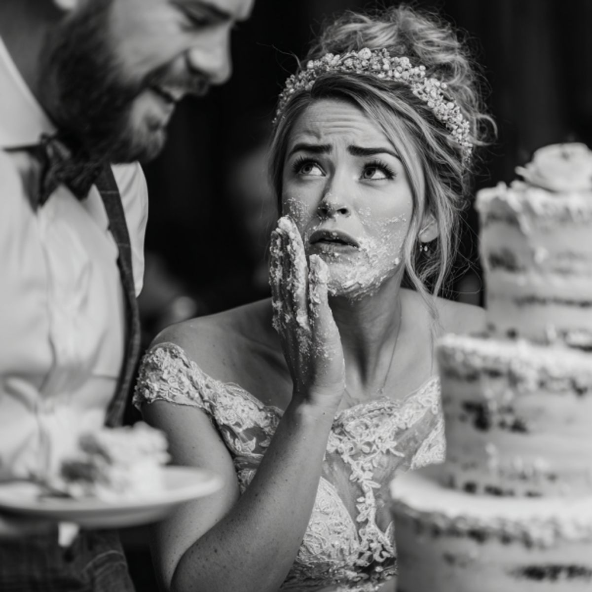 Gâteau de mariage renversé