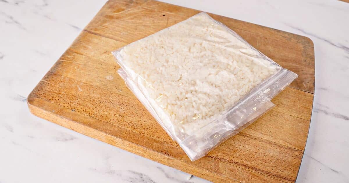 Riz portionné pour congélation