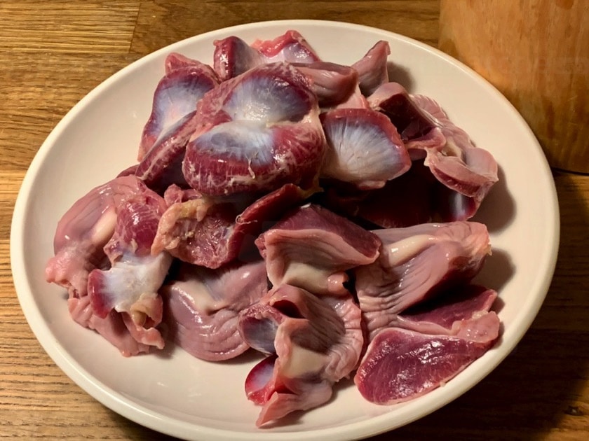 Gésiers de poulet préparés
