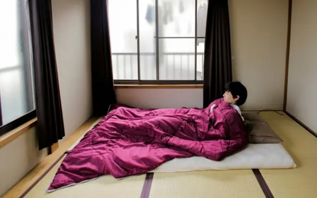 Intérieur japonais traditionnel avec tatamis