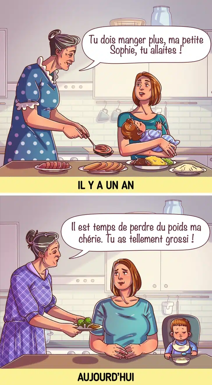 Mère souriante tenant son bébé pendant le repas