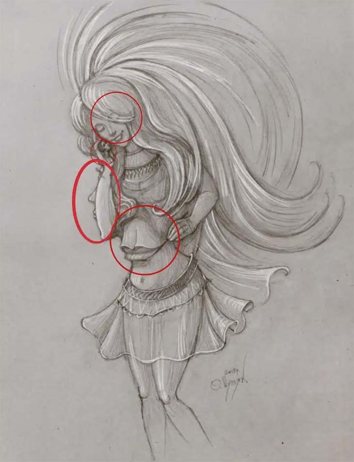 Solution pour trouver les 4 visages cachés