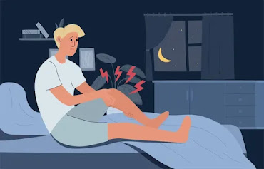 Homme souffrant d'une crampe nocturne