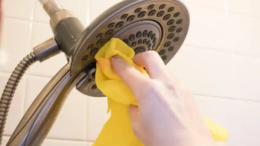 Technique du sac de vinaigre sur un pommeau de douche