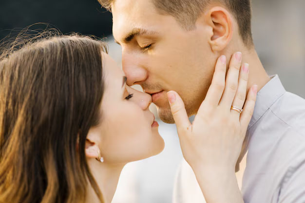 Baiser espiègle sur le nez