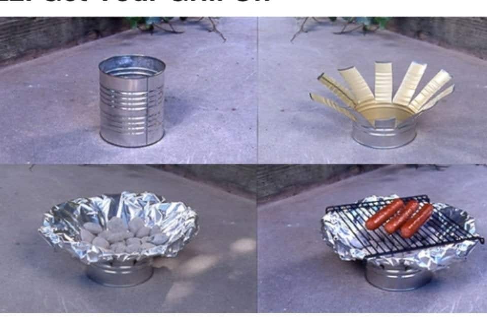 Mini barbecue fait maison à partir d'une canette