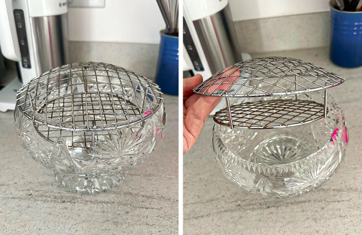 Bol à roses avec grille intégrée