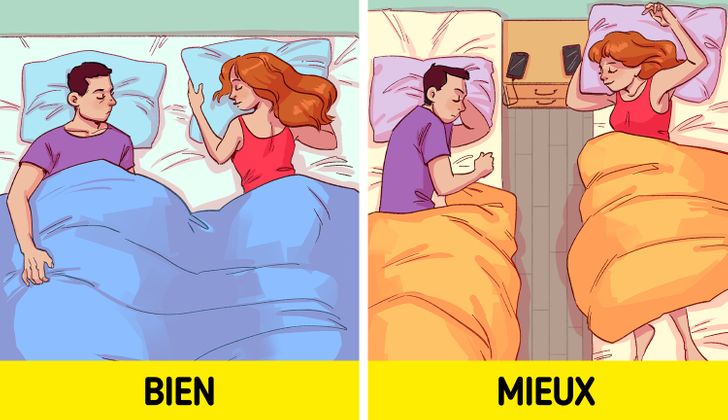 Deux chambres séparées joliment décorées pour un couple