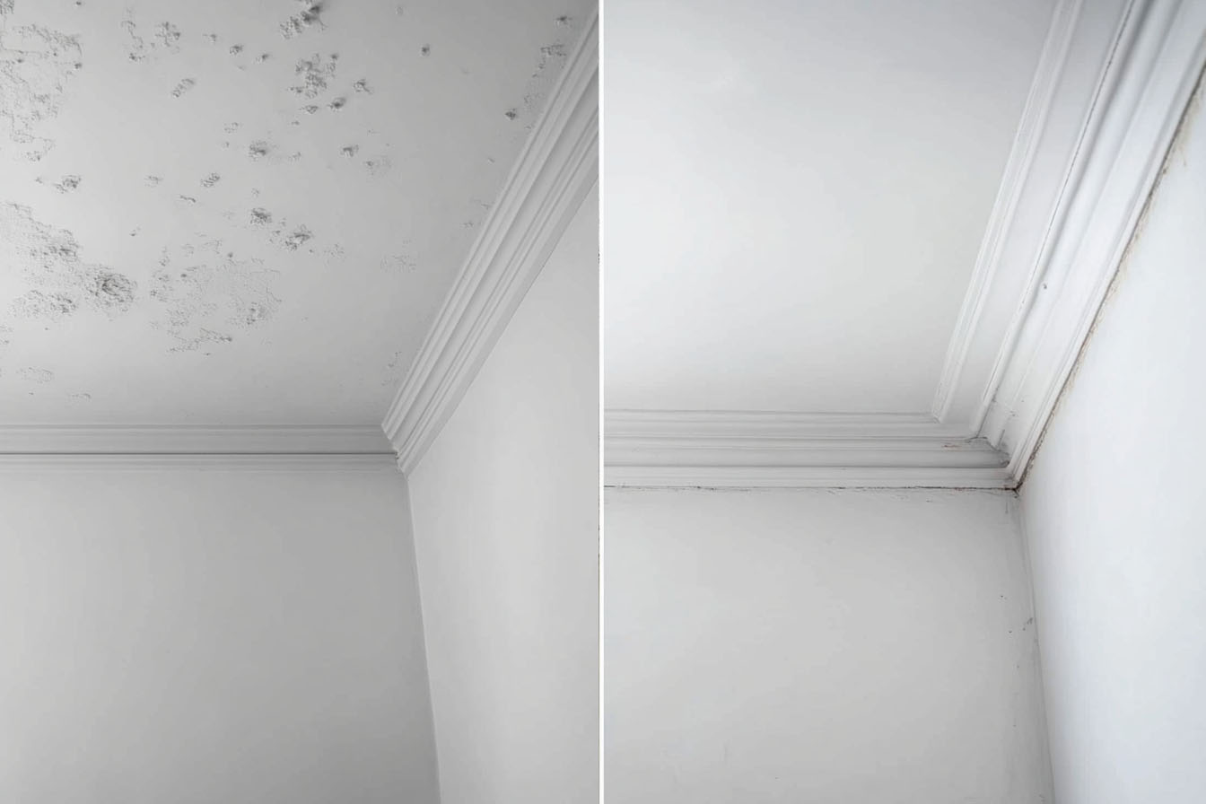 Évolution d'un mur avant et après traitement anti-humidité