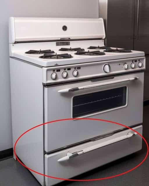 Tiroir sous une cuisinière moderne