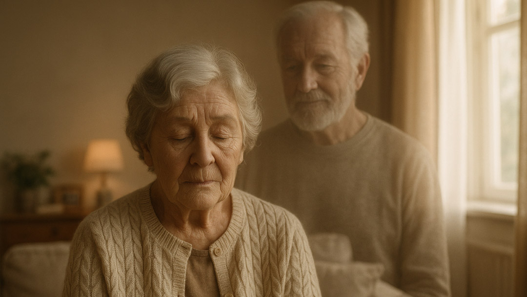 Une femme regardant pensivement par une fenêtre, évoquant la réflexion et le souvenir.