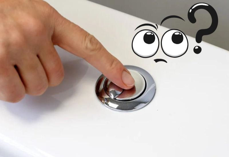 Détail des deux boutons poussoirs d'une chasse d'eau moderne