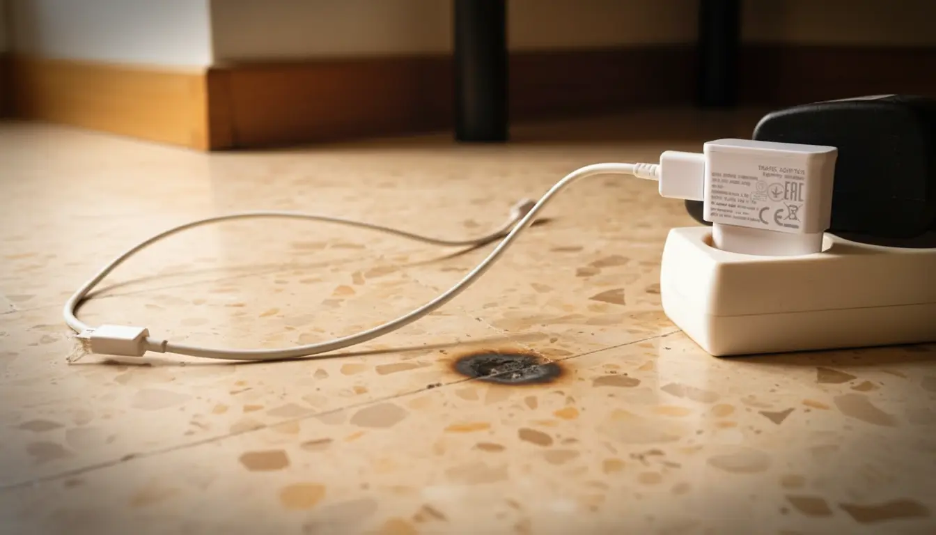 Chargeur chaud posé sur une table
