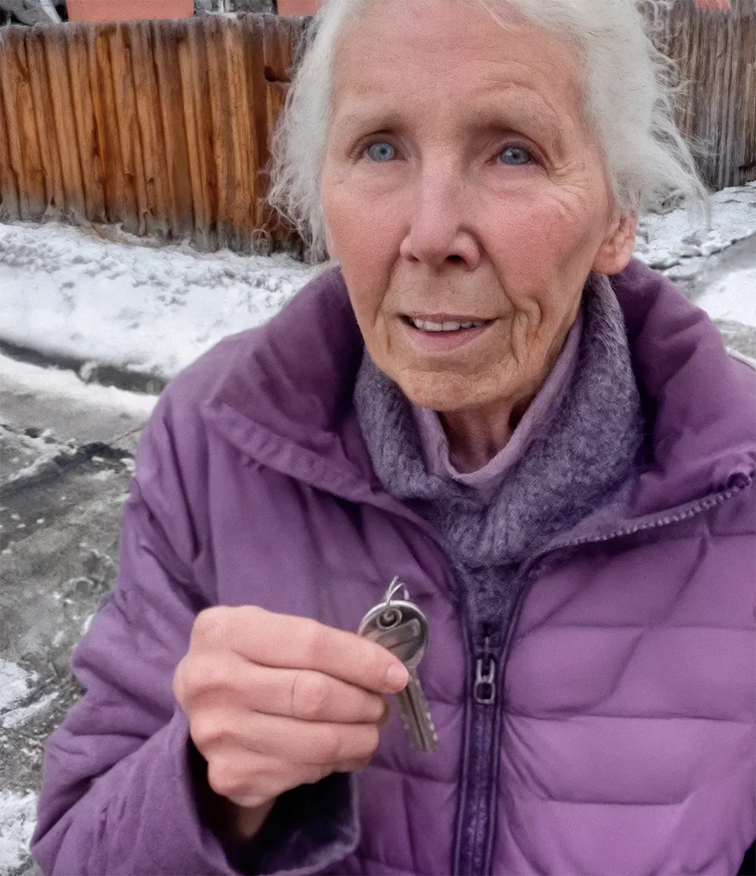 Femme regardant par la fenêtre d'une maison ancienne, l'air pensif